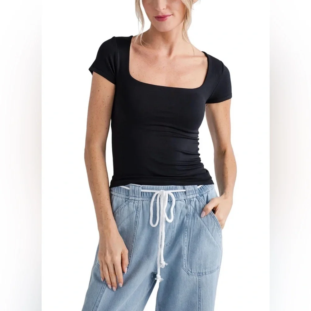 Free People Clean Lines Sunfade Baby Tee
